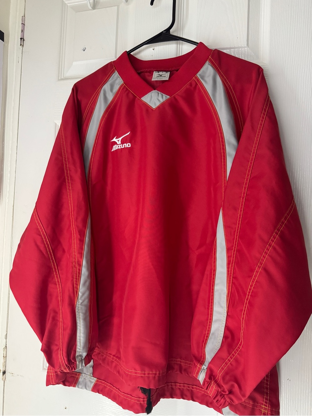 Mizuno Red Athletic Pullover with Gray Trim